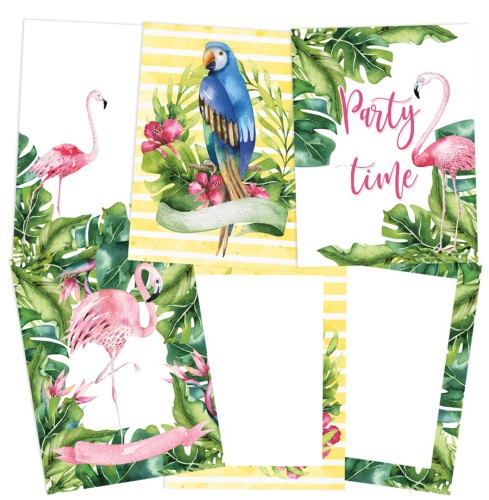 Zestaw miniPlakatów Let's flamingle, 15 x 20cm