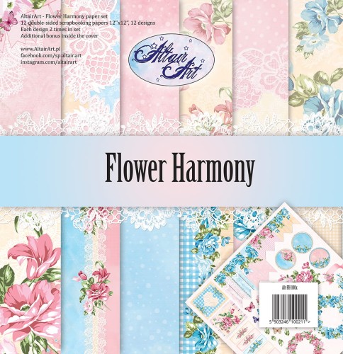Flower Harmony - zestaw papiery do scrapbookingu 30x30 AltairArt