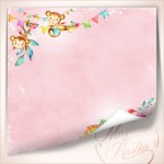 Papier dziecięcy Słodkie Safari 07 - 30x30 - Magiczna Kartka 