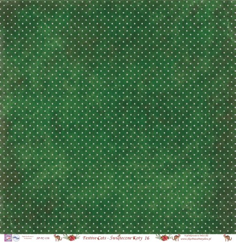 Zielony papier do scrapbookingu w kropki Skarbnica Pomysłów