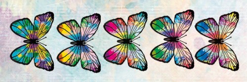 Papier do scrapbookingu - Sunrise - pasek z motylami 15x5 - AltairArt