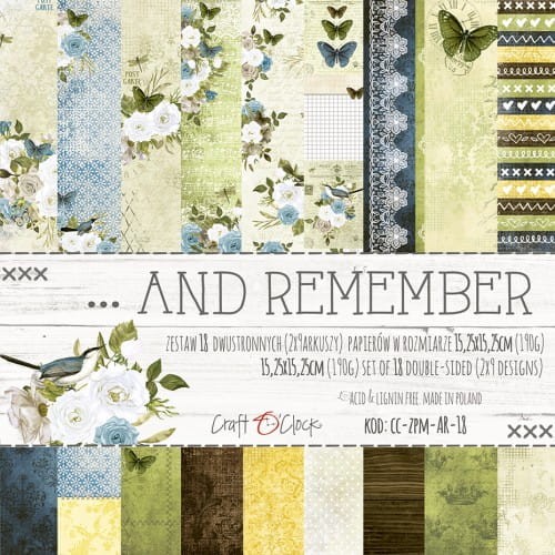 ... AND REMEMBER - ZESTAW PAPIERÓW 15,25X15,25CM