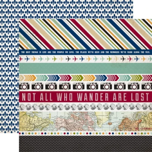 Getaway Collection - 12 x 12 Double Sided Paper - Border Strips