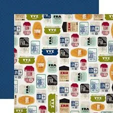 Echo Park - Getaway Collection - 12 x 12 Double Sided Paper - tickets