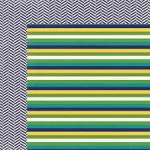 My Mind's Eye - Papier do scrapbookingu dwustronny 30,5 x 30,5 cm Oxford lane  Collection Multi Stripe