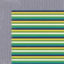 My Mind's Eye - Papier do scrapbookingu dwustronny 30,5 x 30,5 cm Oxford lane  Collection Multi Stripe