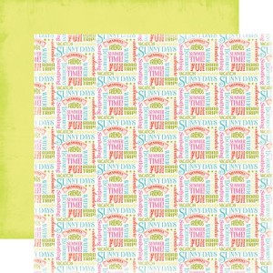 Carta Bella Paper - Summer Lovin Collection - 12 x 12 Double Sided Paper - Summer Words