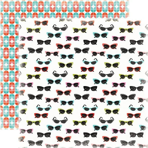 Carta Bella Paper - Summer Lovin Collection - 12 x 12 Double Sided Paper - Sunglasses