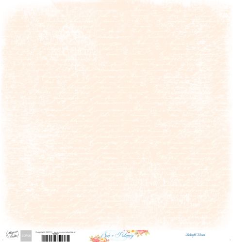 Beżowa kartka do scrapbookingu z motywem pisma