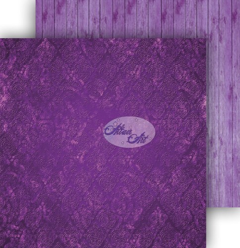 AltairArt - Dwustronny papier do scrapbookingu Hoist the colours! 04 fioletowy 15 cm x 15 cm