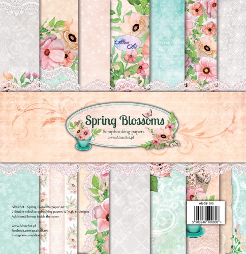 AltairArt - Spring Blossoms zestaw papierów do scrapbookingu 30,5 cm x 31,5 cm
