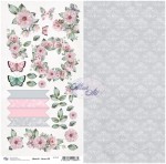 Dwustronny papier do scrapbookingu z elementami do wycinania Aurora  08 - AltairArt 