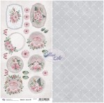 Dwustronny papier do scrapbookingu z elementami do wycinania Aurora  09 - AltairArt 