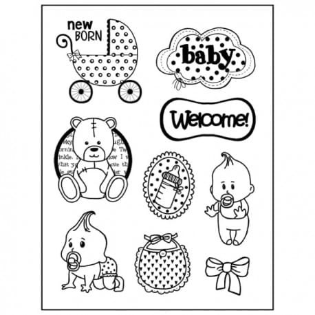 STAMPERIA- stempel gumowy/kauczukowy 14x18 cm NEW BORN