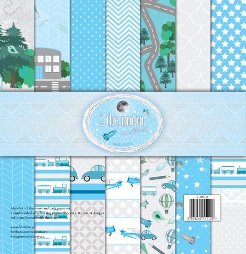 Zestaw papierów do scrapbookingu 2 the Moon and back - 30x30 - AltairArt