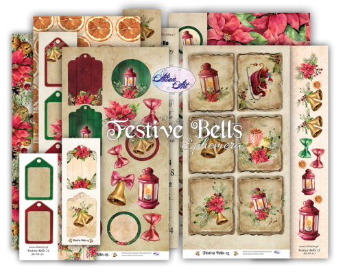 AltairArt - Festive Bells - swiateczny zestaw dodatkow do wycinania Ephemera