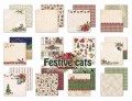 Festive Cats - zestaw 30 papierów do scrapbookingu 15x15