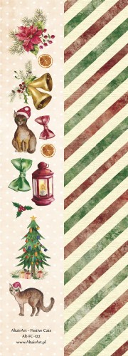 AltairArt - Festive Cats - pasek z dodatkami 5x31,5