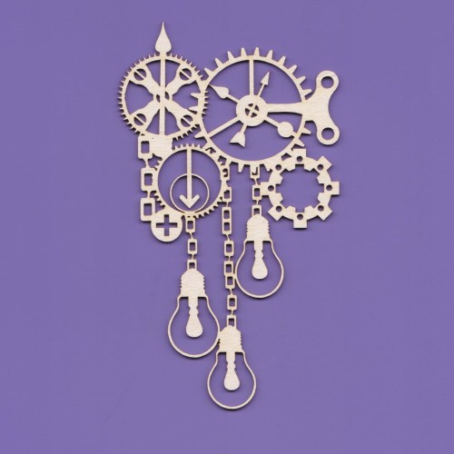 1042 TEKTURKA - ŻARÓWKI Z ZĘBATKAMI - STEAMPUNK