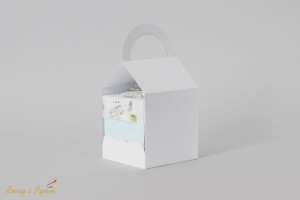 Rzeczy z papieru - Torebka na exploding box - biała - 10,7x10,7x11,4