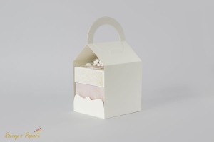 Nosidełko Torebka na exploding box - kremowa - 10,7x10,7x11,4 - Rzeczy z papieru