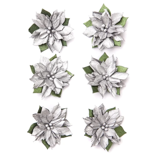 DpCraft poinsecje, 6 szt. srebrne