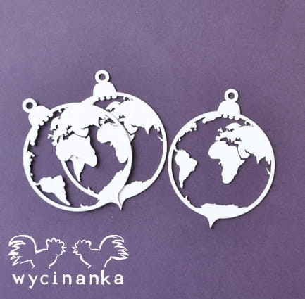 tekturka CHRISTMAS JOY - bombki - kule ziemskie