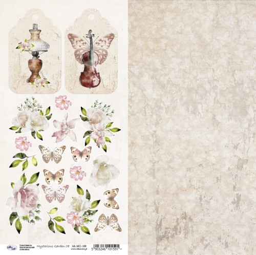 Papier do scrapbookingu Mysterious Garden 08 - 30x15 - AltairArt