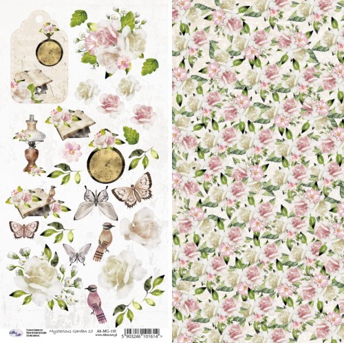 Papier do scrapbookingu Mysterious Garden 10 - 30x15 - AltairArt