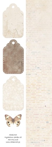 Papier do scrapbookingu Mysterious Garden 18 - pasek 30x5 - AltairArt