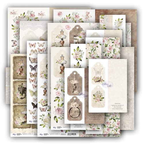 Zestaw papierów do scrapbookingu Ephemera Mysterious Garden - AltairArt