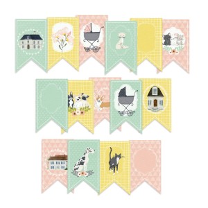 Piątek 13 - Papierowy banerek / die cut We are family, 15szt.