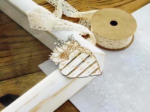 tekturka SUNFLOWERS - SERCE Z KOMPOZYCJĄ