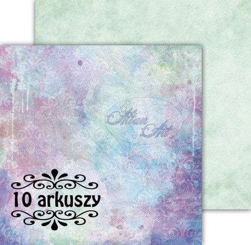 Papier do scrapbookingu miętowy Sunrise 03 - 30x30 - 10 arkuszy - AltairArt