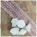 Koronka syntetyczna 4 cm/1m, różowa