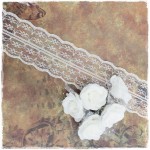 Koronka syntetyczna 4 cm/1m, ecru/kremowa