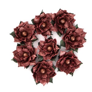 DpCraft  poinsecje, 8 szt.  bordowe metalizowane