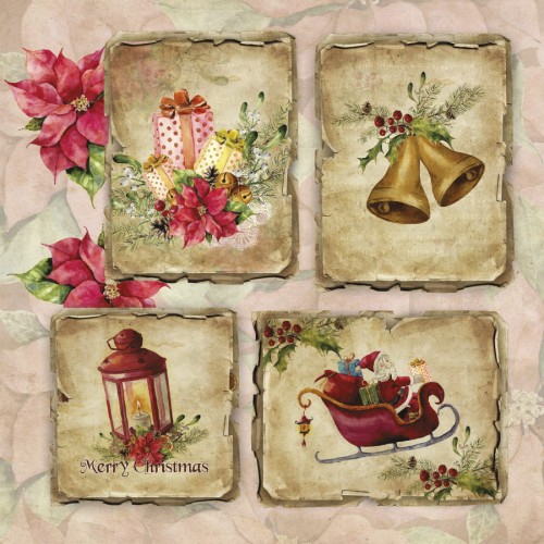 AltairArt - Festive Bells 10 karty swiateczne papier 15x15 cm