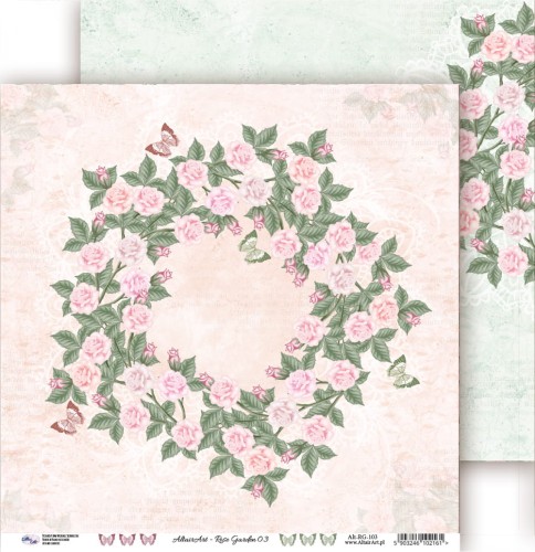 Papier scrapbooking - Rose Garden 03 - 30x30 - AltairArt