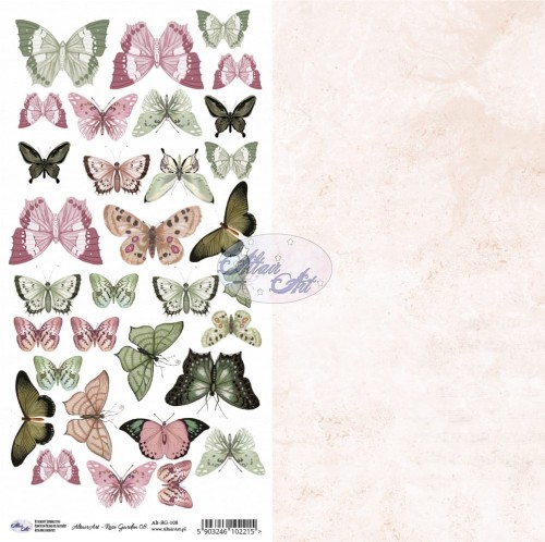 Papier do scrapbookingu z motylami Rose Garden 08 - 15x30 - AltairArt