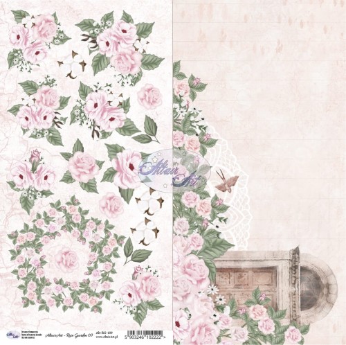 Papier scrapbooking - Rose Garden 09 - 30x15 - AltairArt