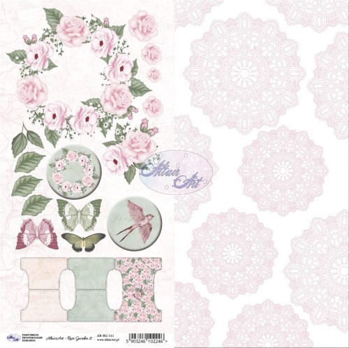 Papier scrapbooking - Rose Garden 11 - 15x30 - AltairArt