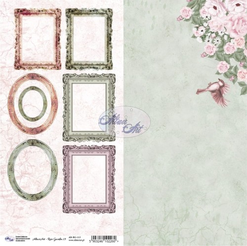 Papier do scrapbookingu z ramkami Rose Garden 13 - 15x30 - AltairArt