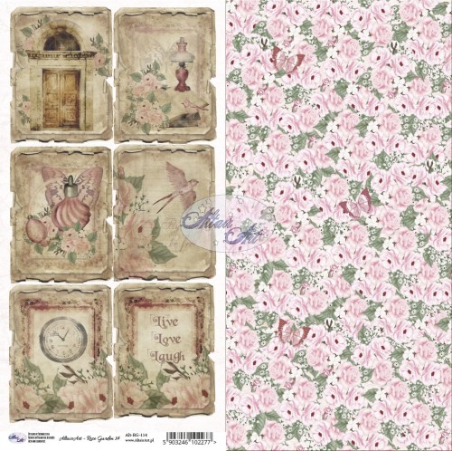 Papier do scrapbookingu Rose Garden 14 ozdobne karty - AltairArt