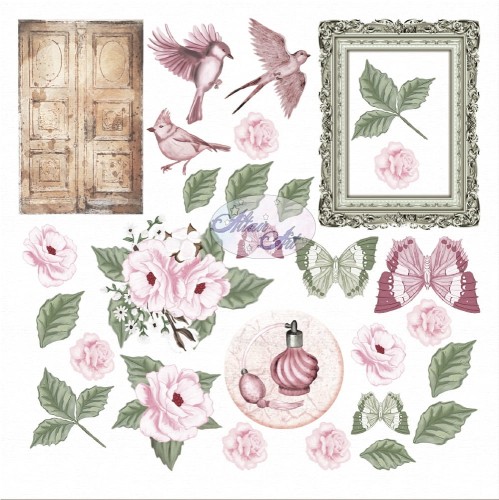 Papier do scrapbookingu AltairArt - Rose Garden elementy do wycinania