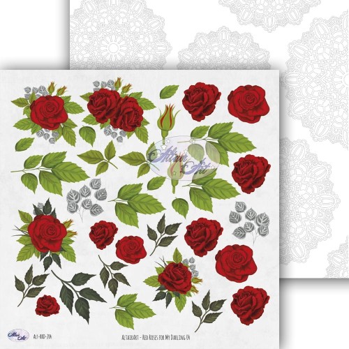 Papier scrapbooking Red Roses for My Darling