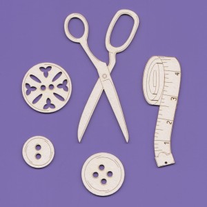 Crafty Moly 073 TEKTURKA - ZESTAW - NOŻYCZKI, MIARA, GUZIKI