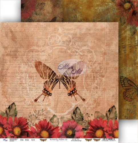 Dwustronny papier do scrapbookingu vintage Butterfly Effect 02 15x15 - 10 arkuszy