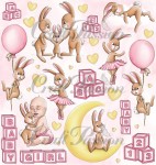 Craft Passion Cute Bunny Girl- elementy do wycinania - papier scrapbookingowy 30,5x30,5cm