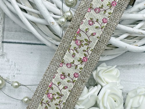 Juta - Taśma jutowa w kwiaty